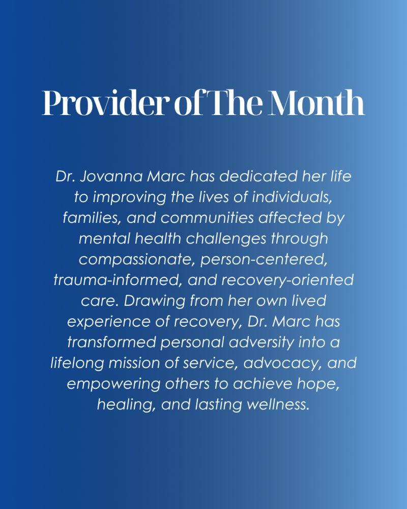 Provider of The Month - Dr. Jovanna Marc Bio and Dedication